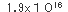 1.9×10の16乗
